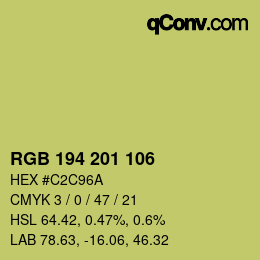 Color code: RGB 194 201 106 | qconv.com