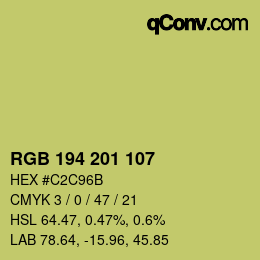 Color code: RGB 194 201 107 | qconv.com