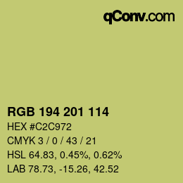 Color code: RGB 194 201 114 | qconv.com
