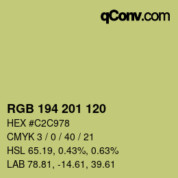 Color code: RGB 194 201 120 | qconv.com