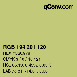 カラーコード: RGB 194 201 120 | qconv.com