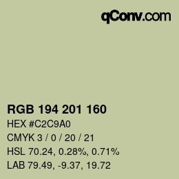 Color code: RGB 194 201 160 | qconv.com