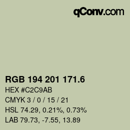 カラーコード: RGB 194 201 171.6 | qconv.com