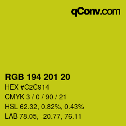 Color code: RGB 194 201 20 | qconv.com