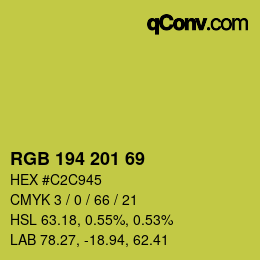 カラーコード: RGB 194 201 69 | qconv.com