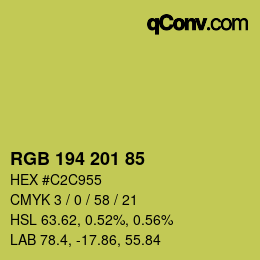 Color code: RGB 194 201 85 | qconv.com