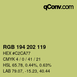 カラーコード: RGB 194 202 119 | qconv.com