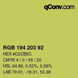 カラーコード: RGB 194 203 92 | qconv.com
