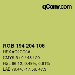 Color code: RGB 194 204 106 | qconv.com