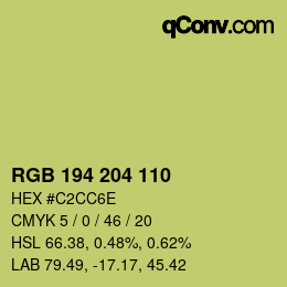 Color code: RGB 194 204 110 | qconv.com