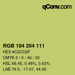 Color code: RGB 194 204 111 | qconv.com