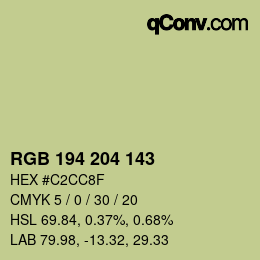 颜色代码: RGB 194 204 143 | qconv.com
