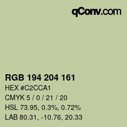 Color code: RGB 194 204 161 | qconv.com