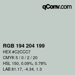 カラーコード: RGB 194 204 199 | qconv.com