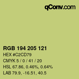 Color code: RGB 194 205 121 | qconv.com