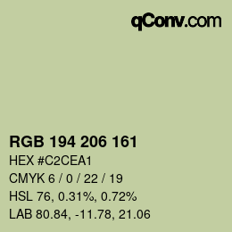 Código de color: RGB 194 206 161 | qconv.com