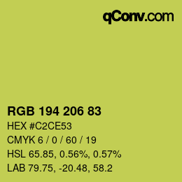 Color code: RGB 194 206 83 | qconv.com