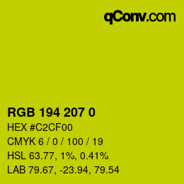 Color code: RGB 194 207 0 | qconv.com