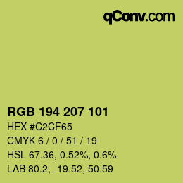 カラーコード: RGB 194 207 101 | qconv.com