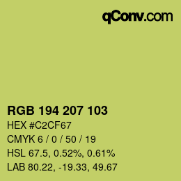 Color code: RGB 194 207 103 | qconv.com