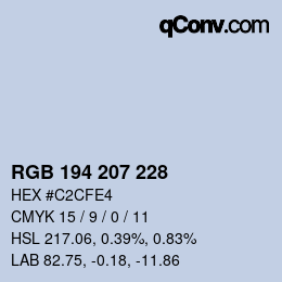 カラーコード: RGB 194 207 228 | qconv.com