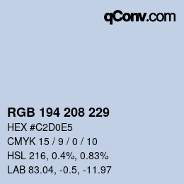 Color code: RGB 194 208 229 | qconv.com