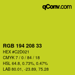 カラーコード: RGB 194 208 33 | qconv.com