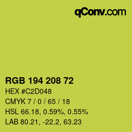 Color code: RGB 194 208 72 | qconv.com
