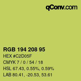 Farbcode: RGB 194 208 95 | qconv.com