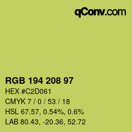 Color code: RGB 194 208 97 | qconv.com