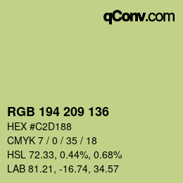 Color code: RGB 194 209 136 | qconv.com
