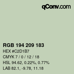 カラーコード: RGB 194 209 183 | qconv.com