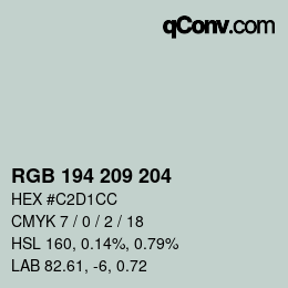 Color code: RGB 194 209 204 | qconv.com