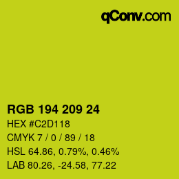 カラーコード: RGB 194 209 24 | qconv.com