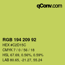 颜色代码: RGB 194 209 92 | qconv.com