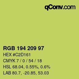 Código de color: RGB 194 209 97 | qconv.com