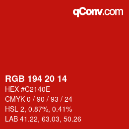 Color code: RGB 194 20 14 | qconv.com