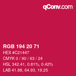カラーコード: RGB 194 20 71 | qconv.com