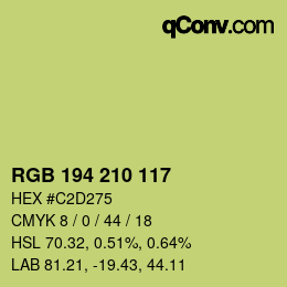 カラーコード: RGB 194 210 117 | qconv.com