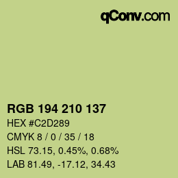 Color code: RGB 194 210 137 | qconv.com