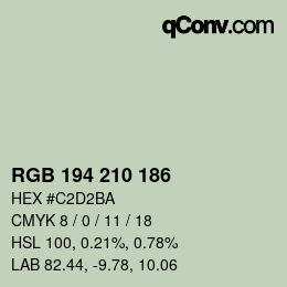 Color code: RGB 194 210 186 | qconv.com