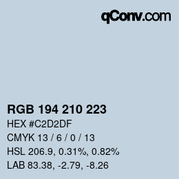 カラーコード: RGB 194 210 223 | qconv.com