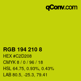 Color code: RGB 194 210 8 | qconv.com