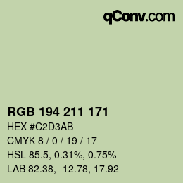 Color code: RGB 194 211 171 | qconv.com
