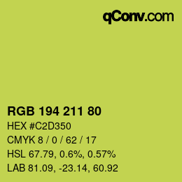 Color code: RGB 194 211 80 | qconv.com