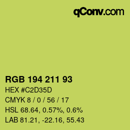 Código de color: RGB 194 211 93 | qconv.com