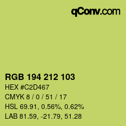 颜色代码: RGB 194 212 103 | qconv.com