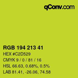 Color code: RGB 194 213 41 | qconv.com