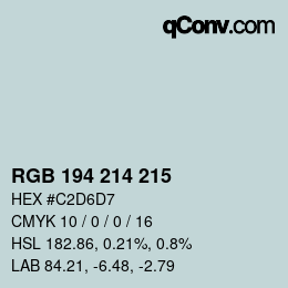 颜色代码: RGB 194 214 215 | qconv.com