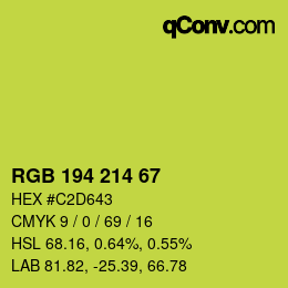 Farbcode: RGB 194 214 67 | qconv.com